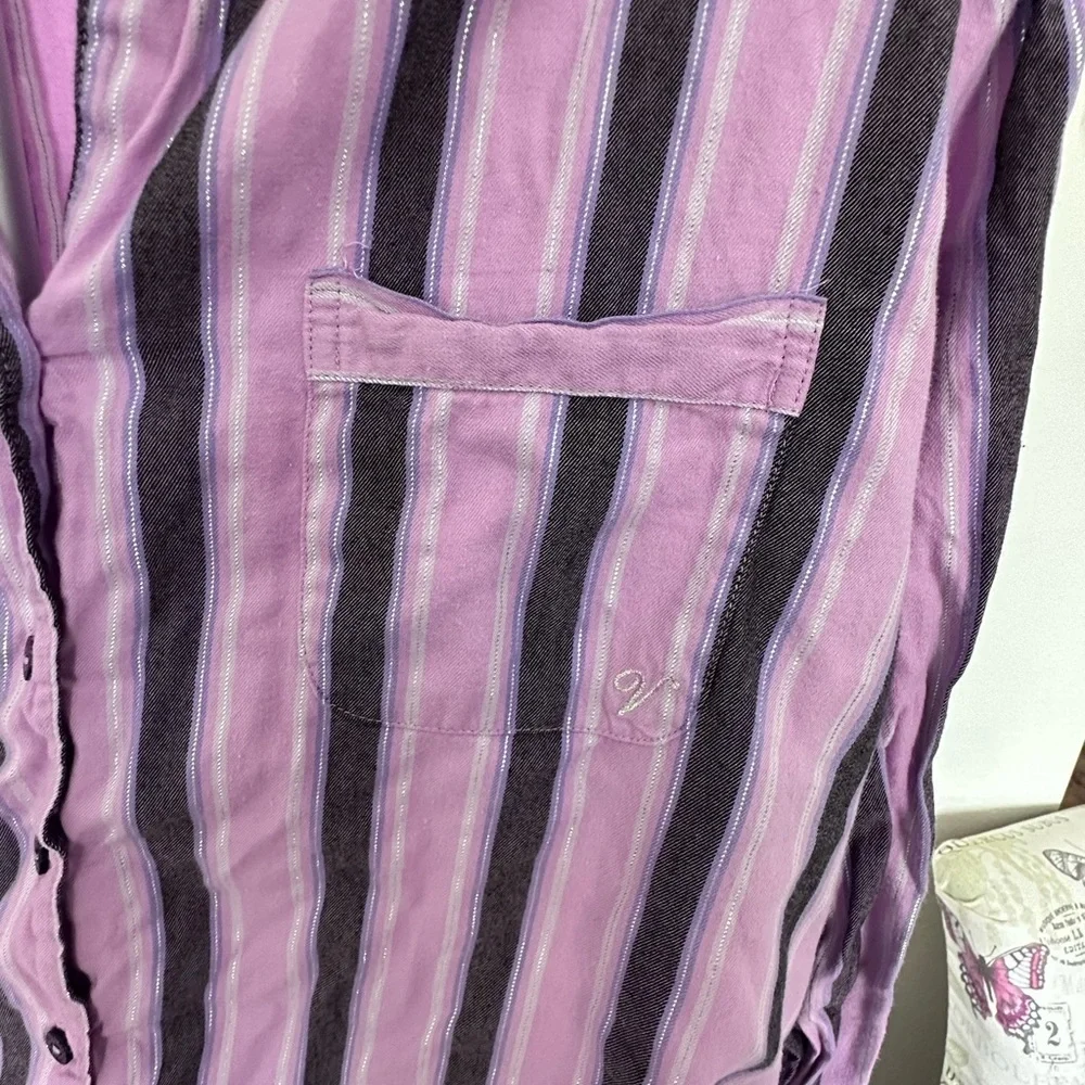 Victoria's Secret Lavender and Black Striped Pajama Set - Picture 4 of 8